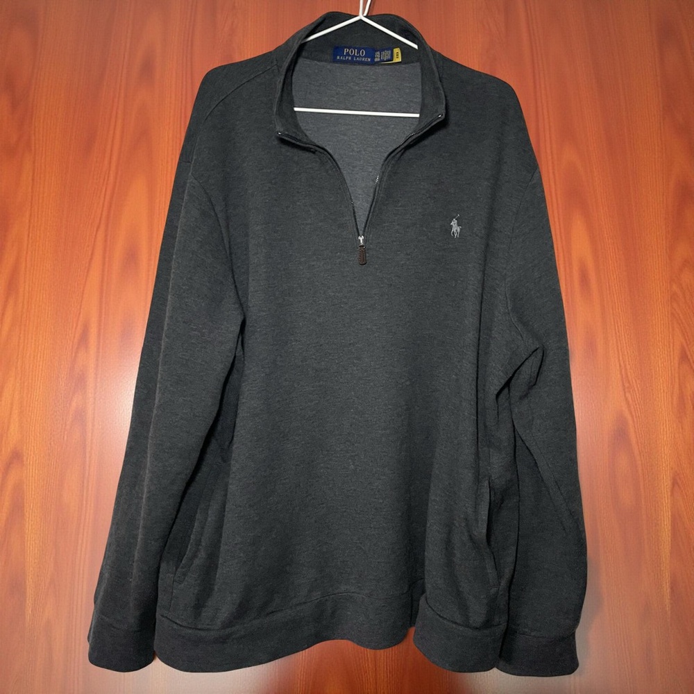 Polo Ralph Lauren 1/4 Zip Pullover Charcoal Gray Sweatshirt Men’s Size XL